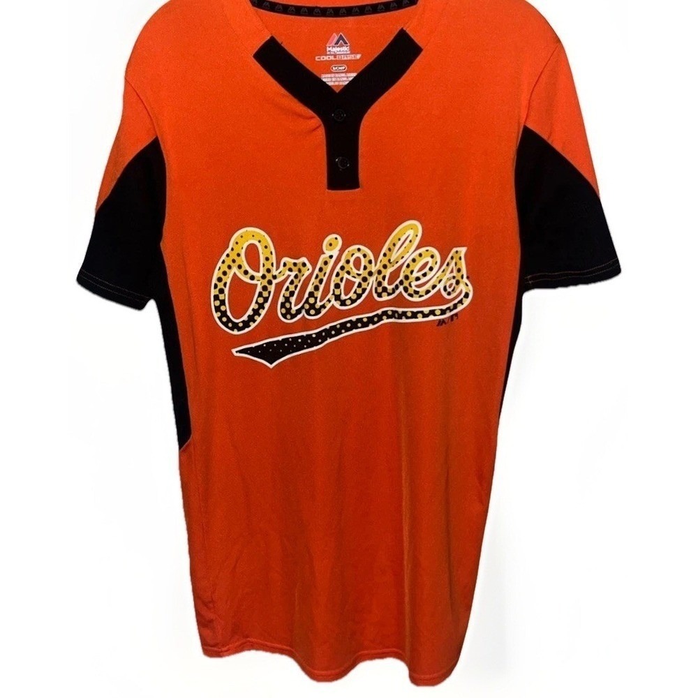 Baltimore Orioles Majestic Cool Base Practice Jersey #3 Orange/Black Men's S Vtg